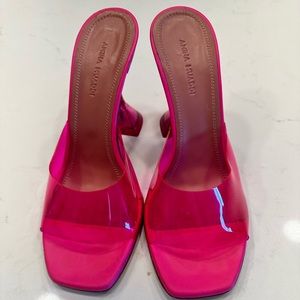 Amina Muaddi PVC mules pink